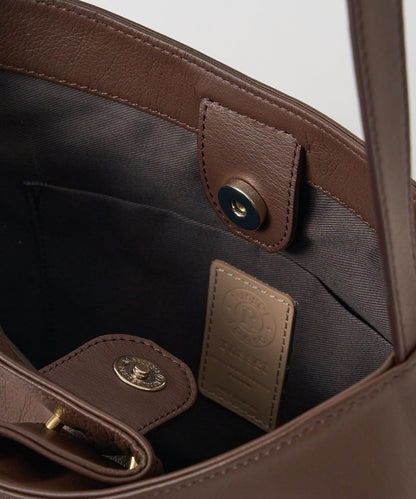 附絲巾皮革兩用單肩包