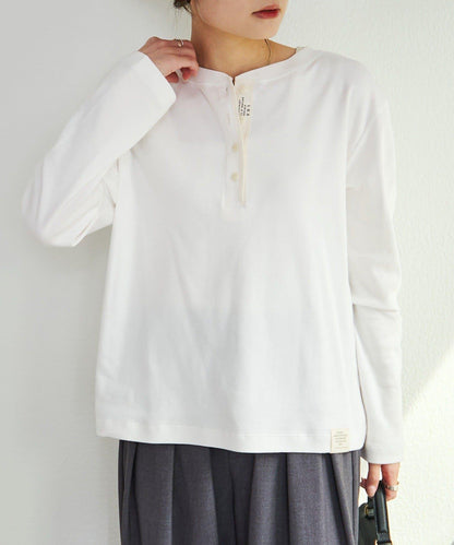 順滑磨毛雙面穿亨利領T恤