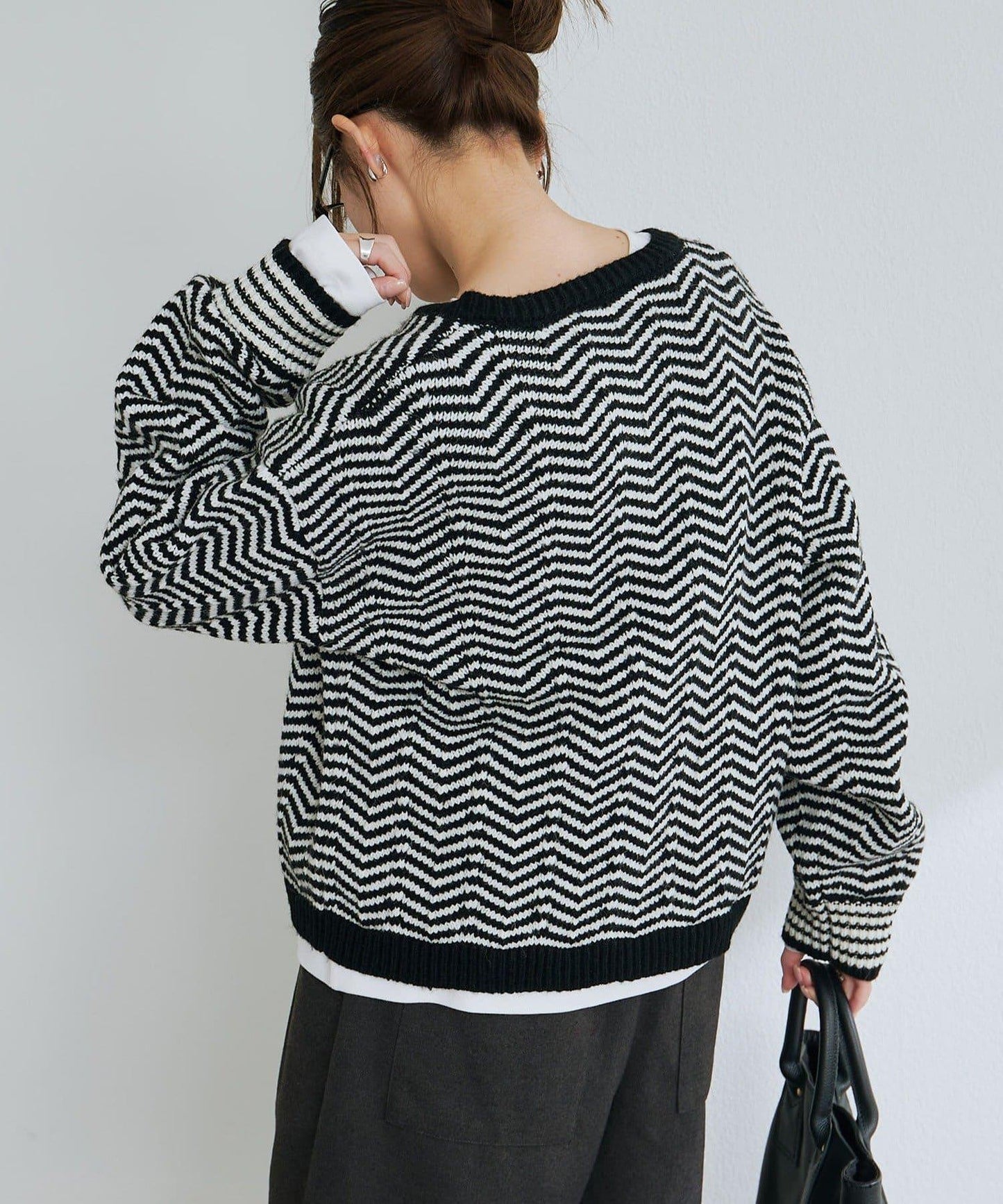 人字紋針織開衫