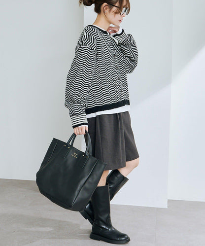 人字紋針織開衫