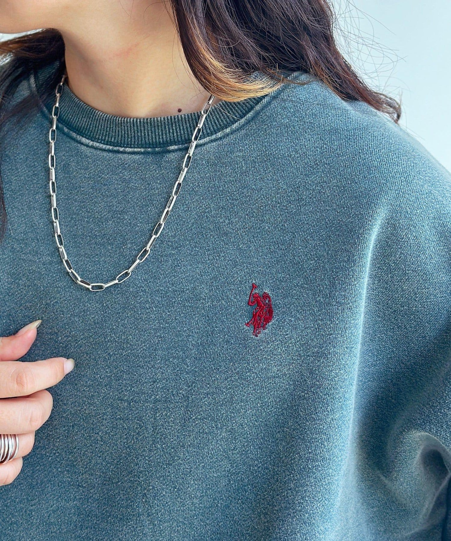 【U.S. POLO ASSN. 】加絨粉色衛衣