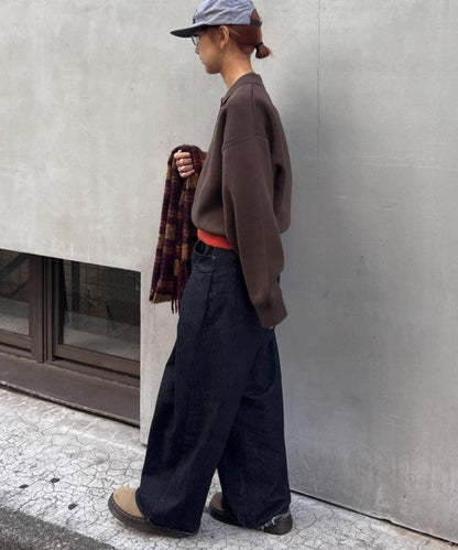 拼接羅紋下襬配色針織POLO衫