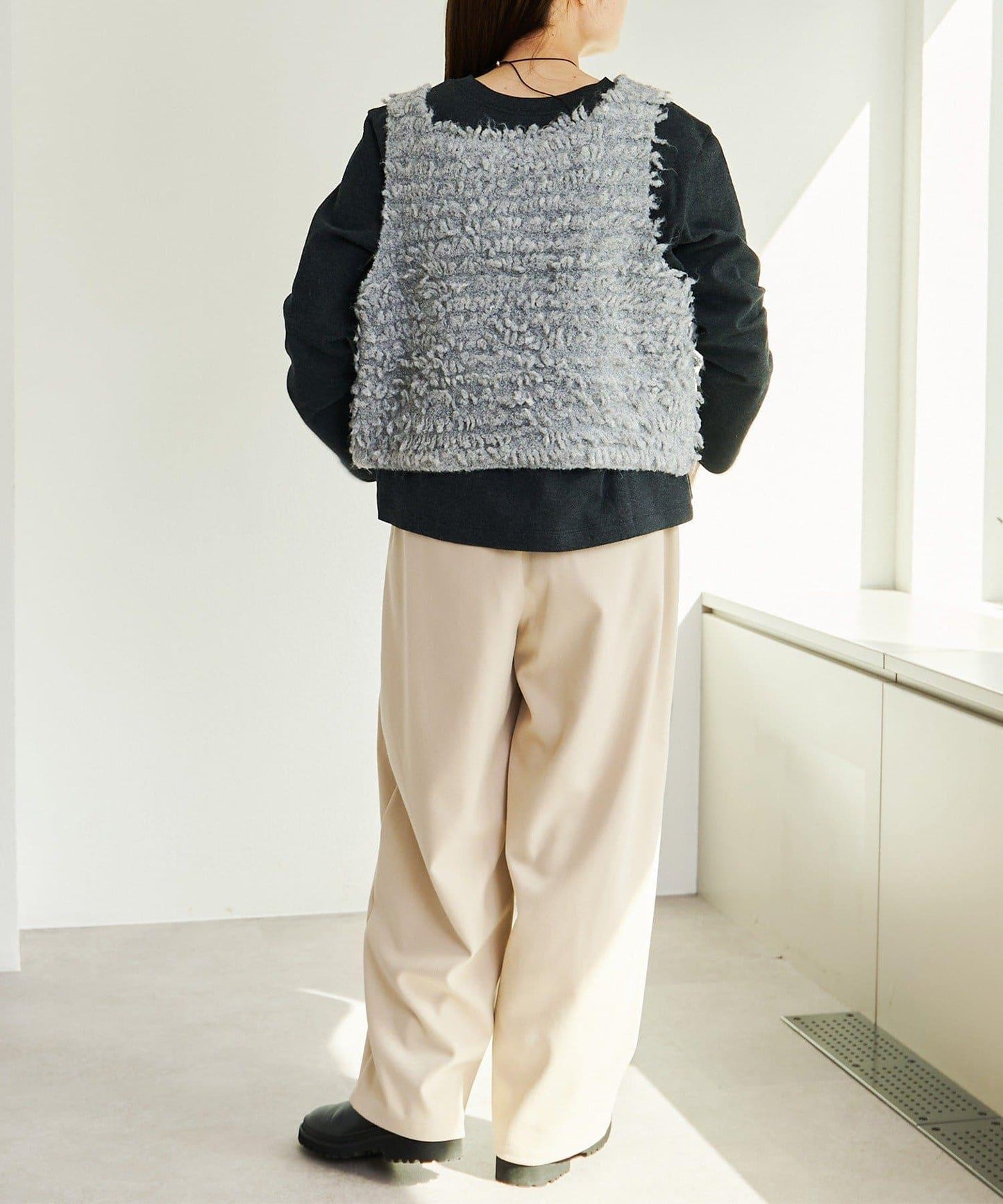 順滑磨毛雙面穿亨利領T恤