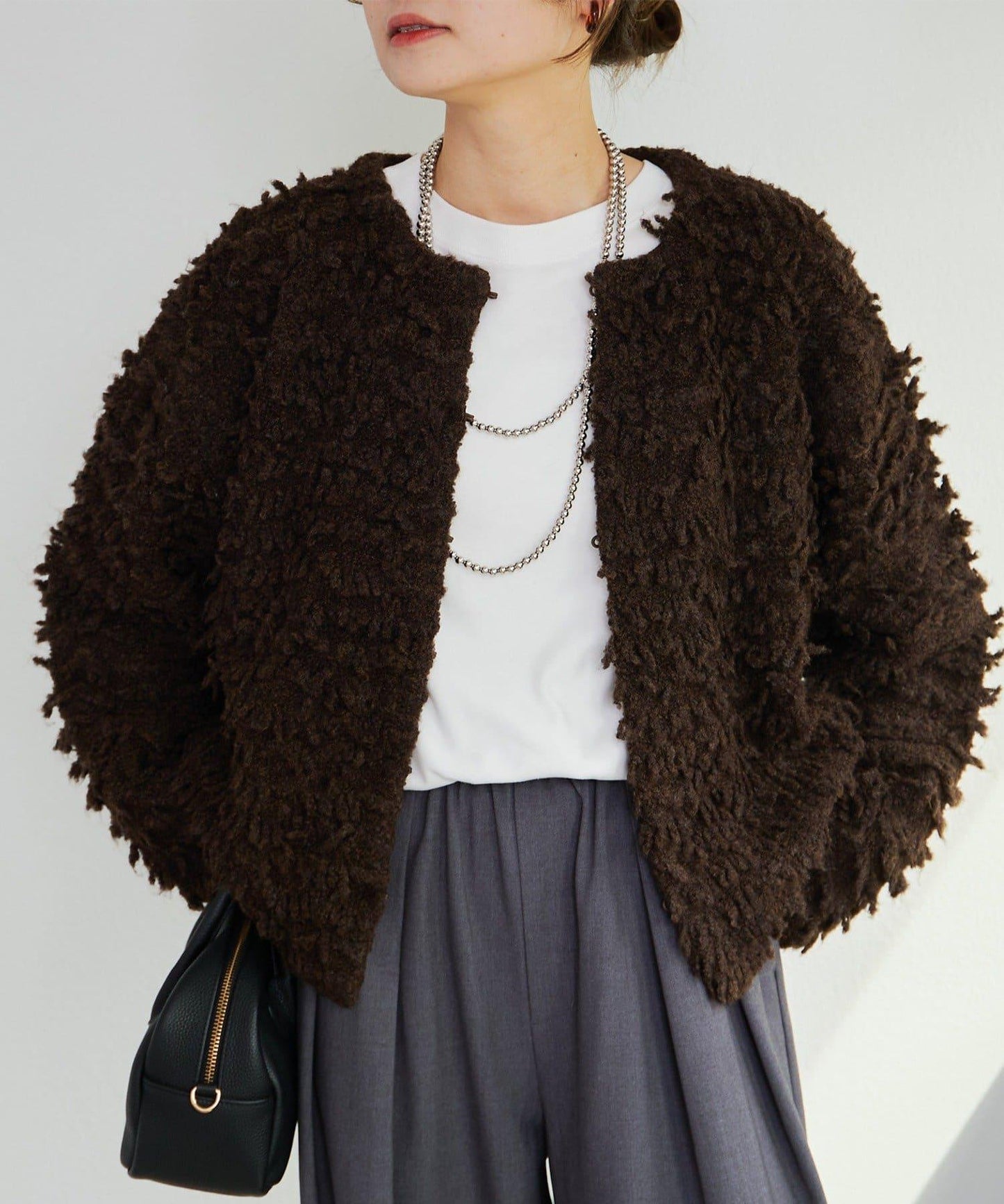 順滑磨毛雙面穿亨利領T恤