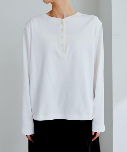 順滑磨毛雙面穿亨利領T恤