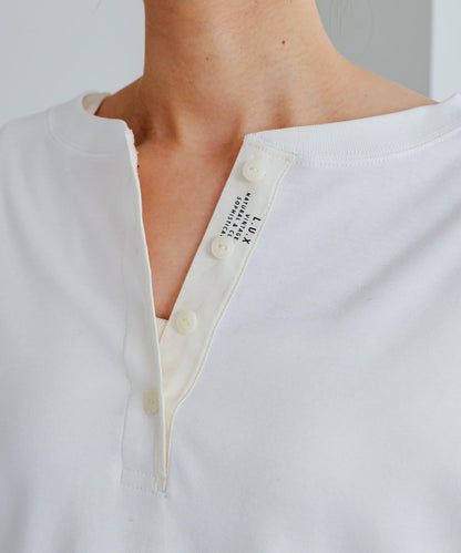 順滑磨毛雙面穿亨利領T恤