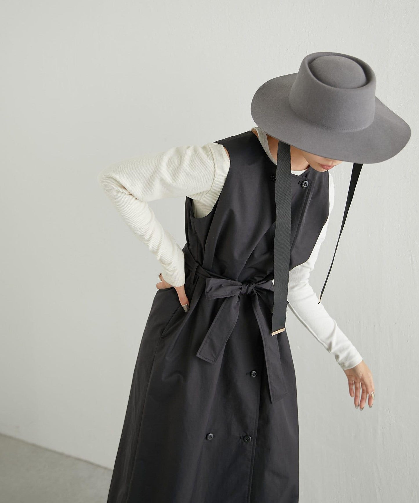 【ear PAPILLONNER】帶蝴蝶結毛氈帽【SUM1STYLE】