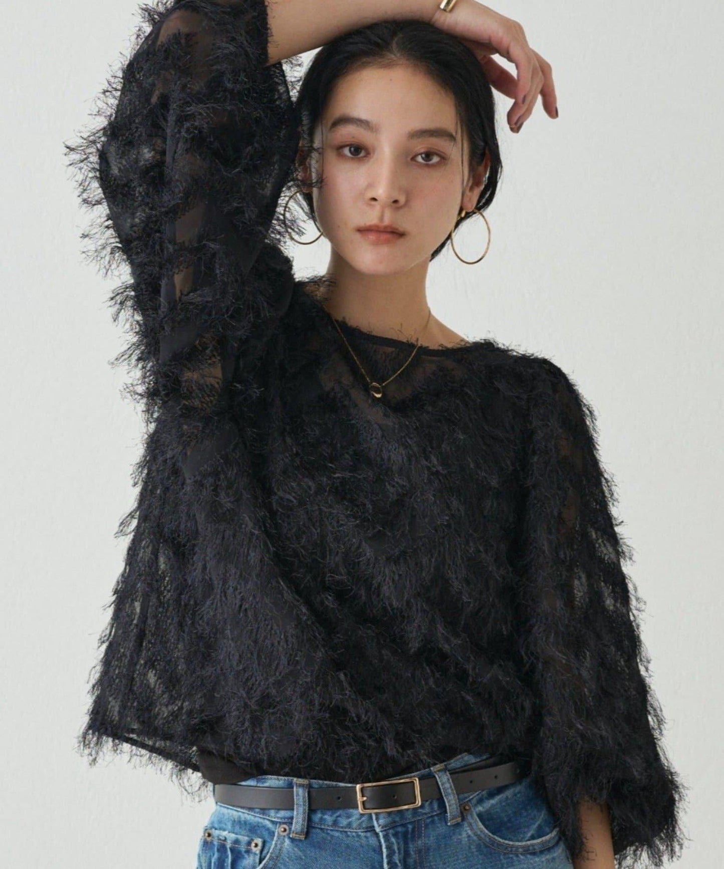 【Loungedress】提花羽毛襯衫