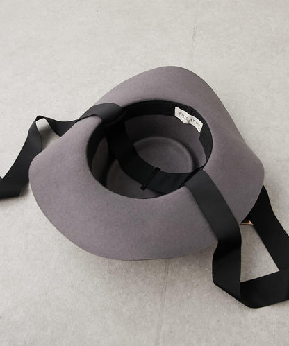 【ear PAPILLONNER】帶蝴蝶結毛氈帽【SUM1STYLE】