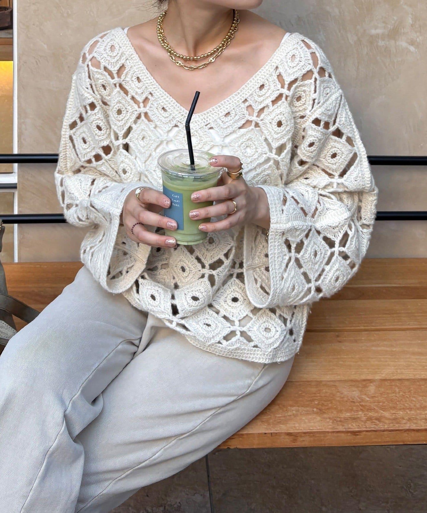 【DouDou】鉤針刺繡套頭衫