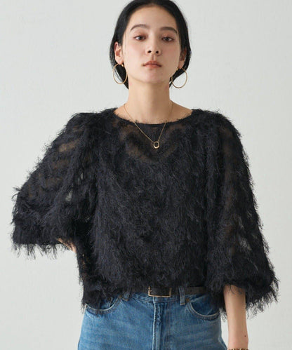 【Loungedress】提花羽毛襯衫