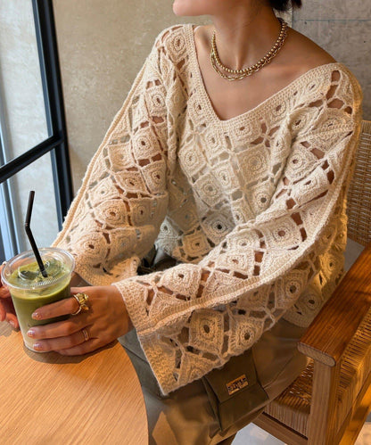 【DouDou】鉤針刺繡套頭衫