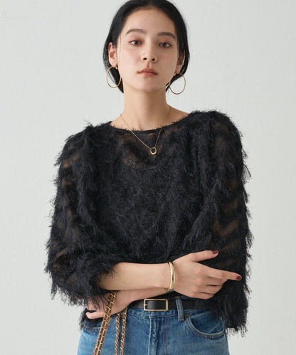 【Loungedress】提花羽毛襯衫