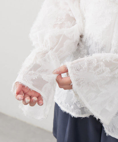 【mystic】[mline]荷葉邊一字肩襯衫