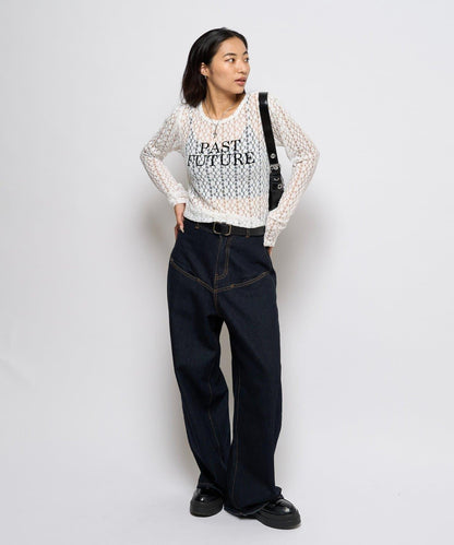 【WHO'S WHO gallery】蕾絲標誌長袖T恤