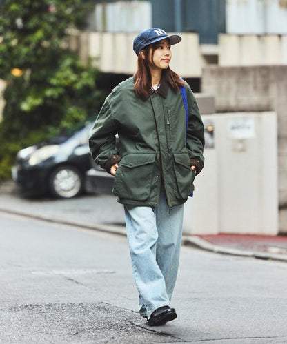 燈芯絨拼接棉尼龍夾克