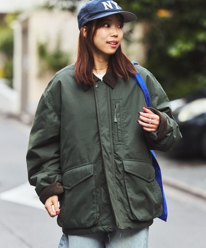 燈芯絨拼接棉尼龍夾克