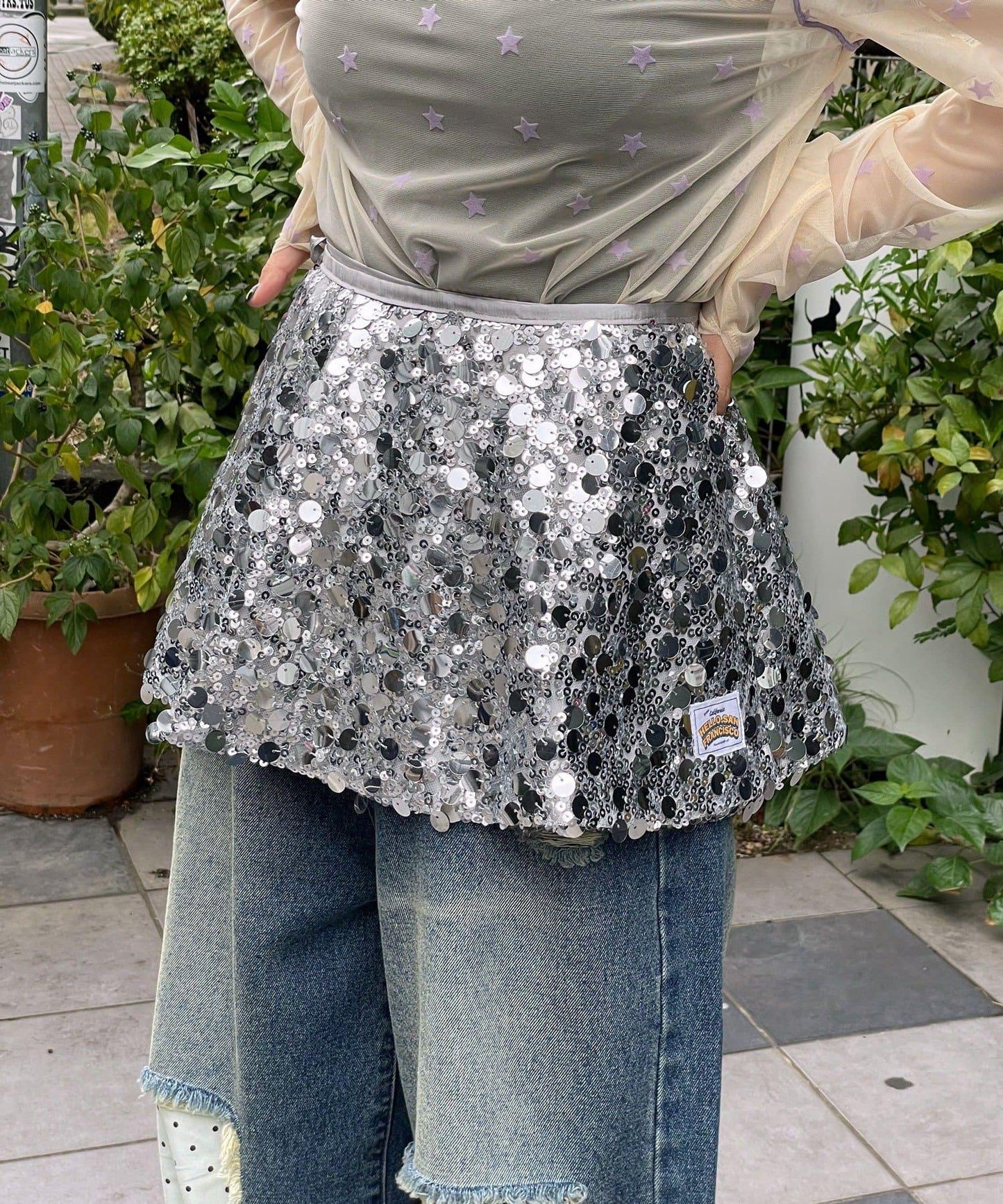 【HELLO.SANFRANCISCO/ハローサンフランシスコ】多功能亮片裹身半身裙