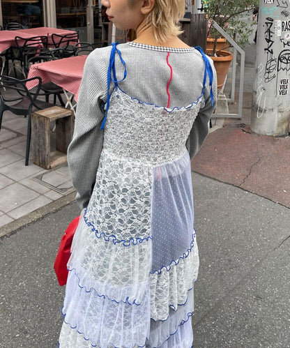 【HELLO.SANFRANCISCO/ハローサンフランシスコ】2WAY蕾絲拼接層疊半身裙