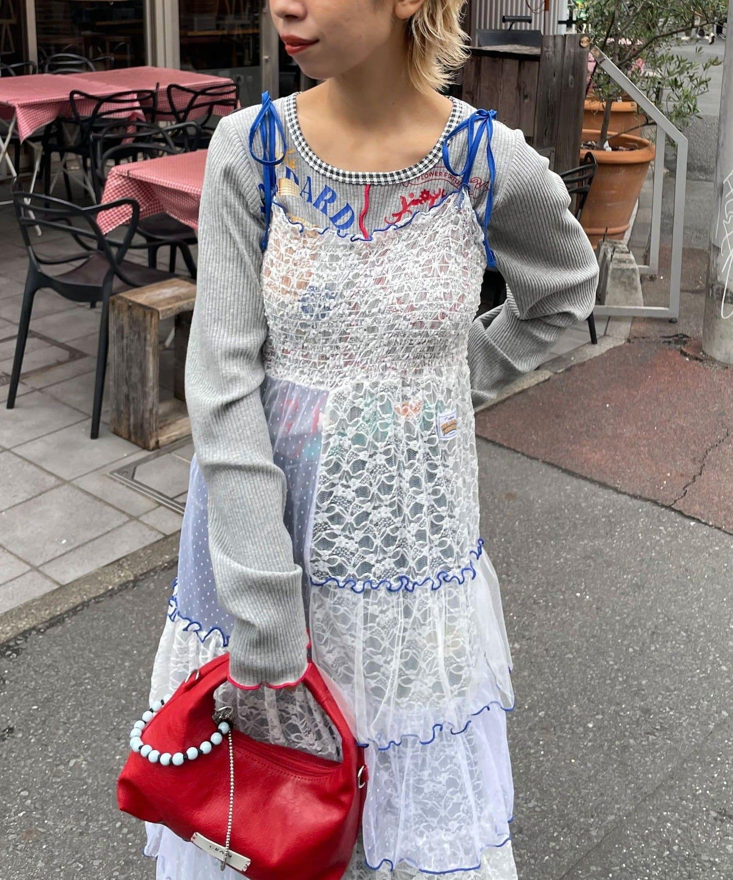 【HELLO.SANFRANCISCO/ハローサンフランシスコ】2WAY蕾絲拼接層疊半身裙