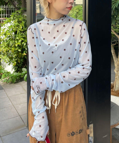 【HELLO.SANFRANCISCO/ハローサンフランシスコ】植絨星星圖案透視上衣