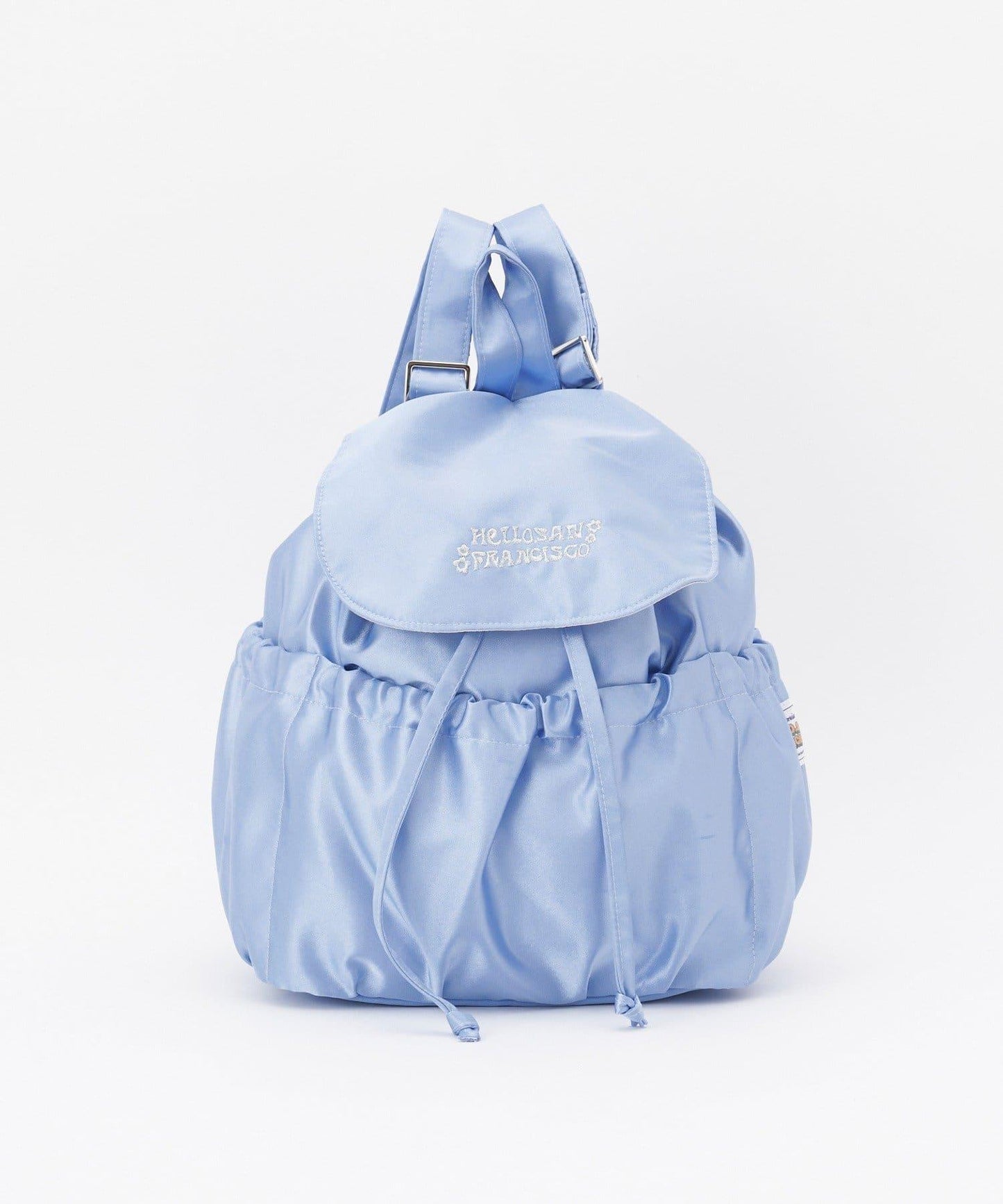 【HELLO.SANFRANCISCO/ハローサンフランシスコ】標誌刺繡緞面雙肩包