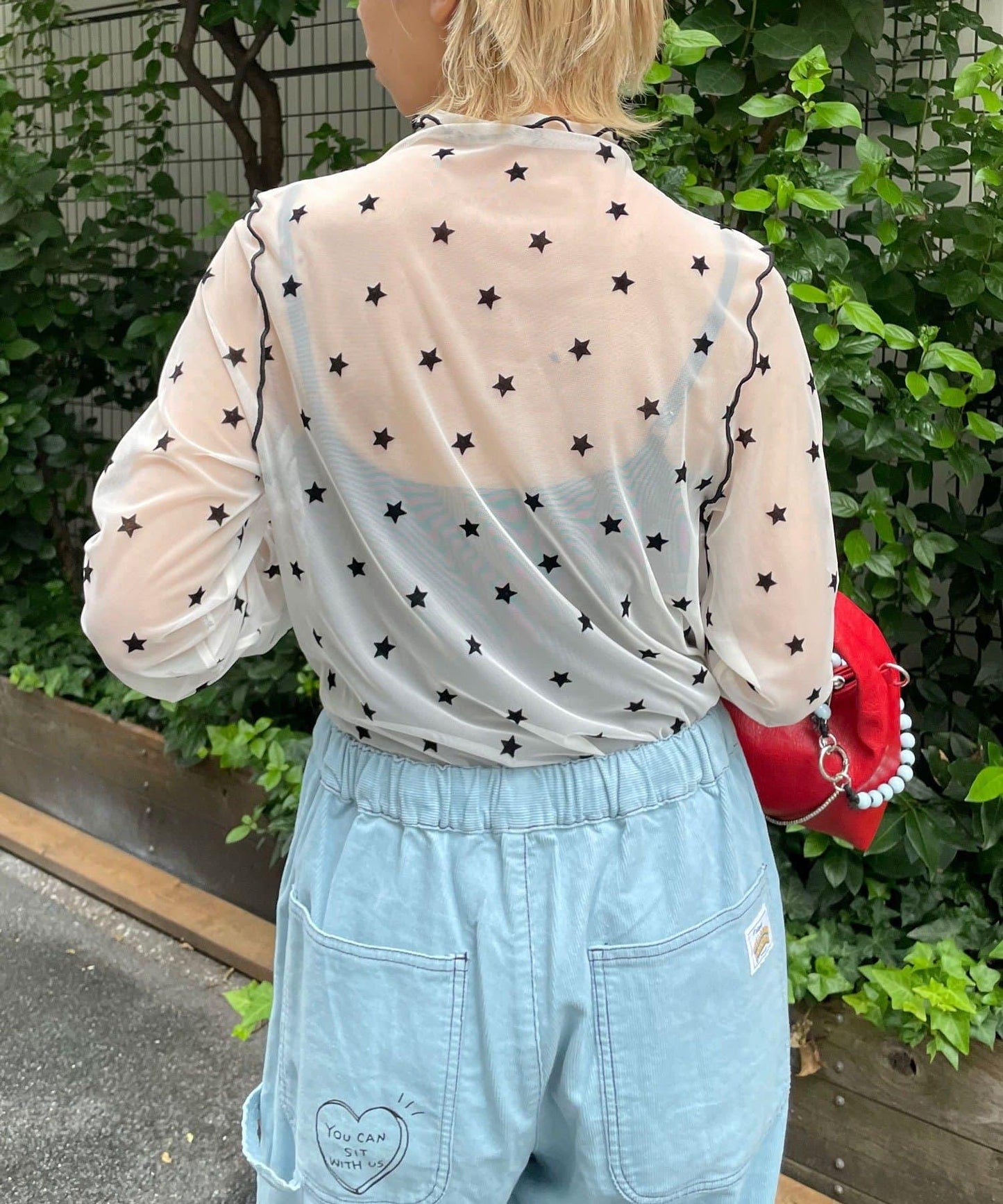 【HELLO.SANFRANCISCO/ハローサンフランシスコ】植絨星星圖案透視上衣