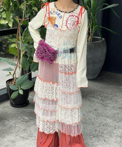 【HELLO.SANFRANCISCO/ハローサンフランシスコ】2WAY蕾絲拼接層疊半身裙