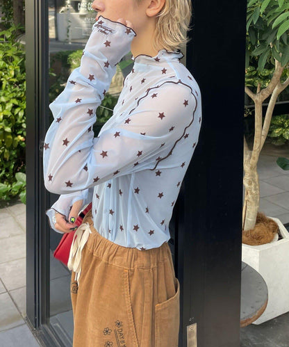 【HELLO.SANFRANCISCO/ハローサンフランシスコ】植絨星星圖案透視上衣