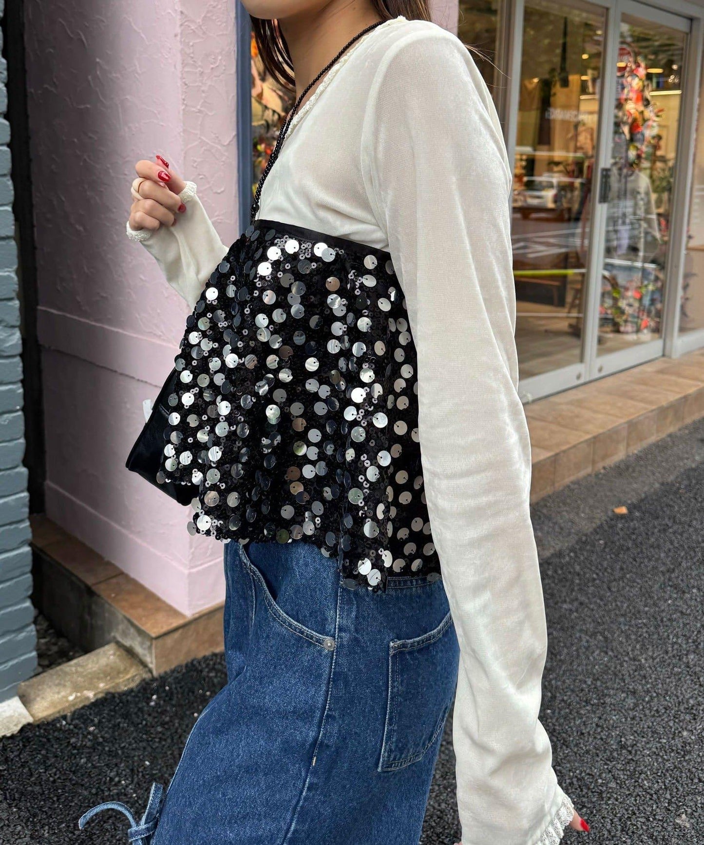 【HELLO.SANFRANCISCO/ハローサンフランシスコ】多功能亮片裹身半身裙