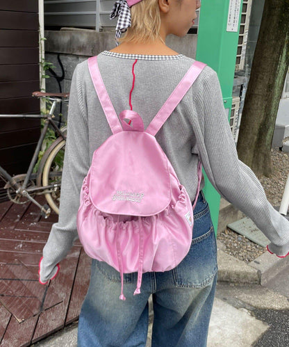 【HELLO.SANFRANCISCO/ハローサンフランシスコ】標誌刺繡緞面雙肩包