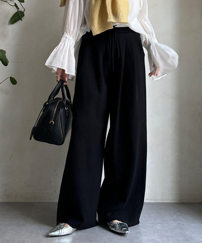 雙層腰設計針織褲