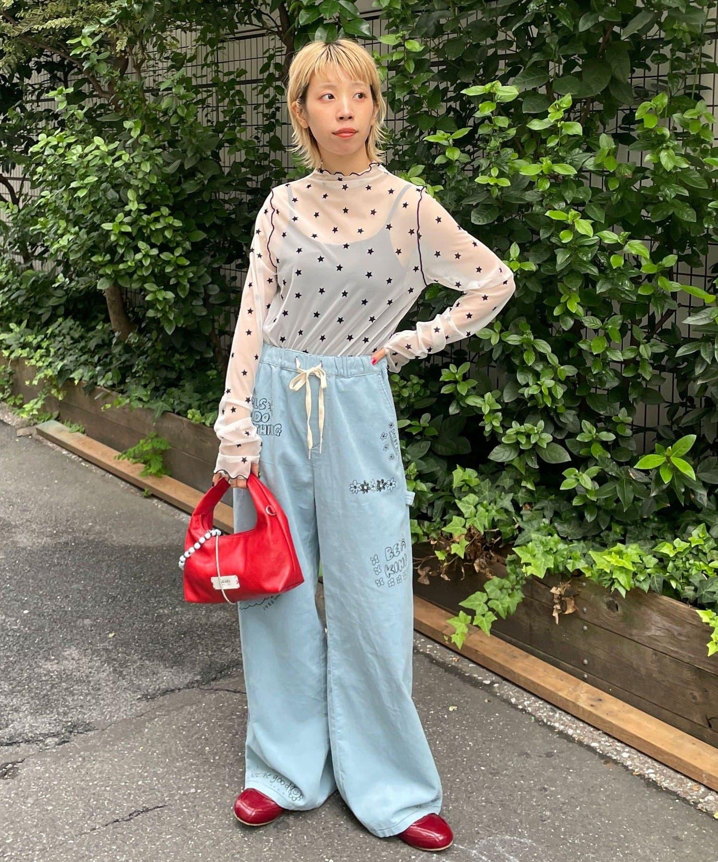 【HELLO.SANFRANCISCO/ハローサンフランシスコ】植絨星星圖案透視上衣