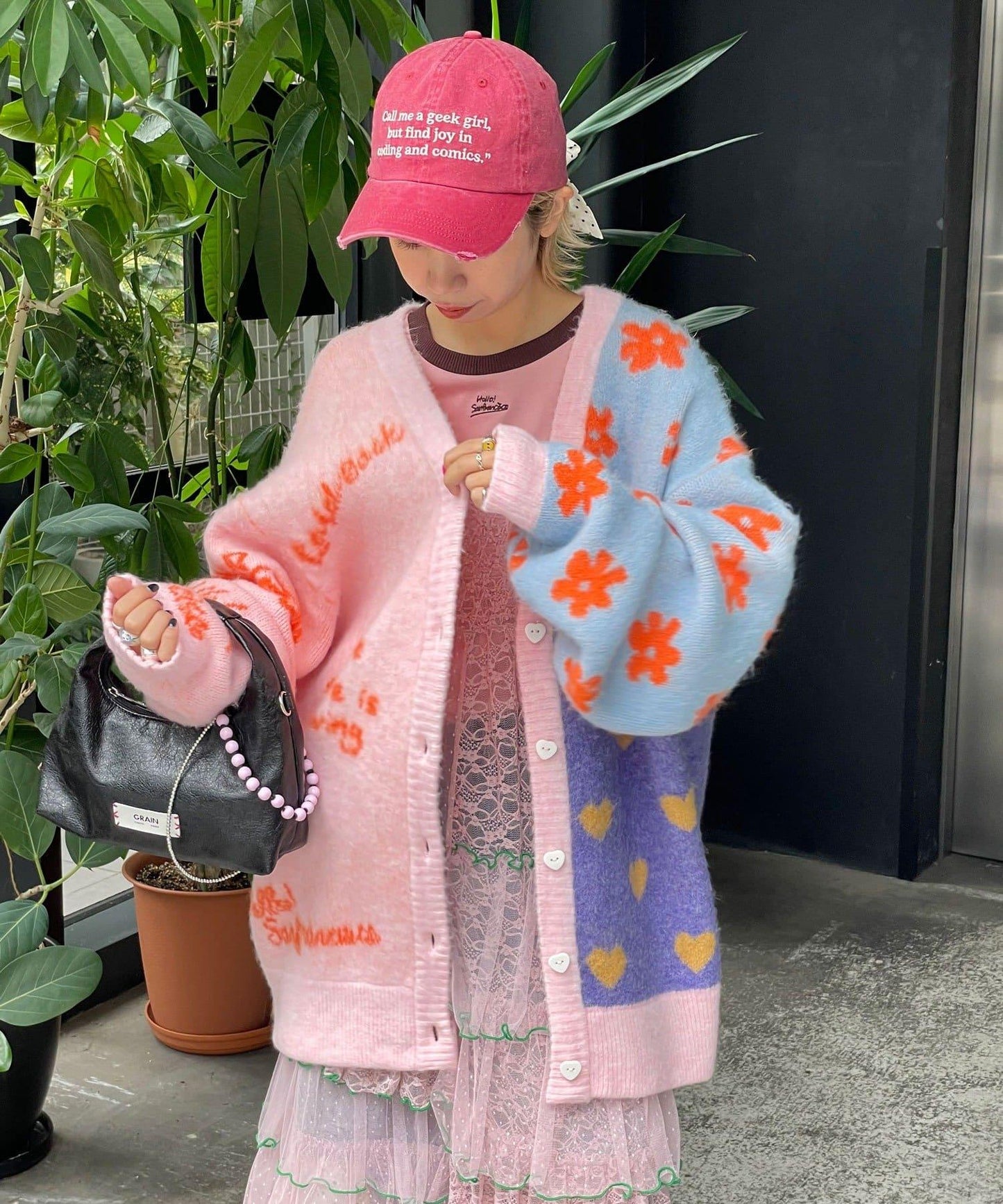 【HELLO.SANFRANCISCO/ハローサンフランシスコ】字母標語刺繡蝴蝶結棒球帽