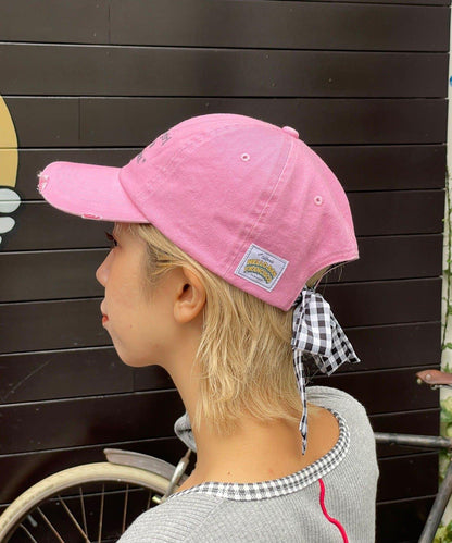 【HELLO.SANFRANCISCO/ハローサンフランシスコ】字母標語刺繡蝴蝶結棒球帽