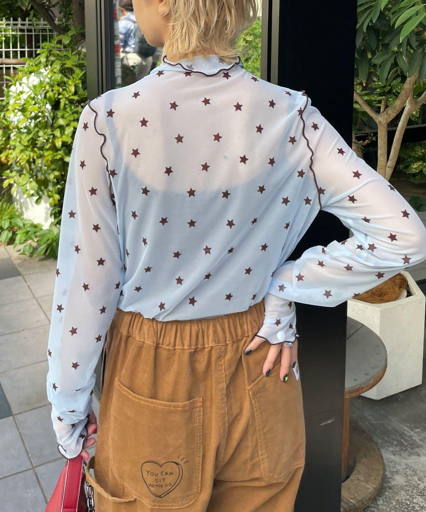 【HELLO.SANFRANCISCO/ハローサンフランシスコ】植絨星星圖案透視上衣