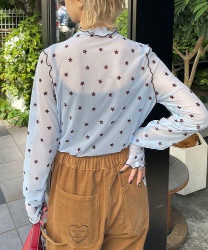【HELLO.SANFRANCISCO/ハローサンフランシスコ】植絨星星圖案透視上衣