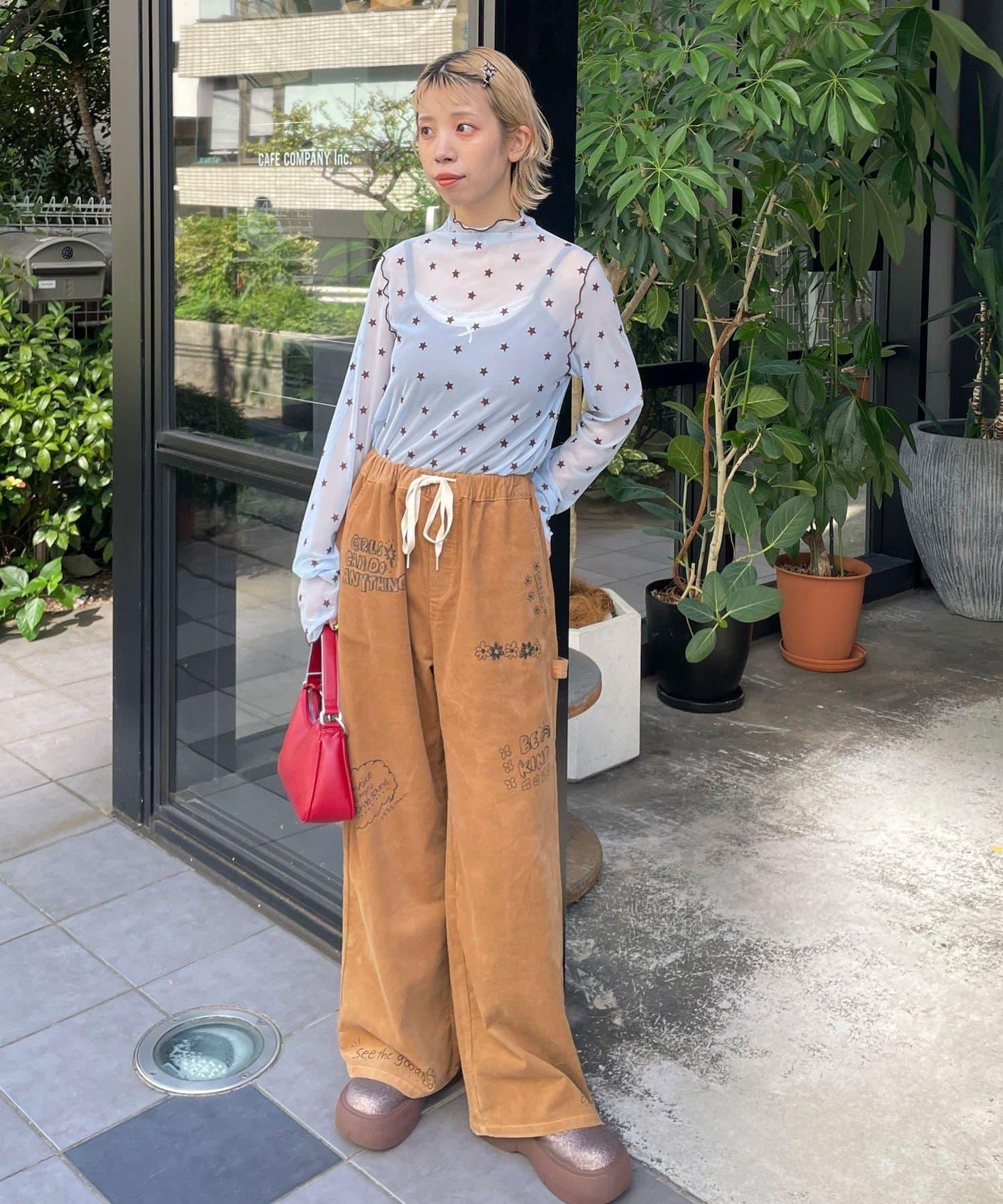 【HELLO.SANFRANCISCO/ハローサンフランシスコ】植絨星星圖案透視上衣