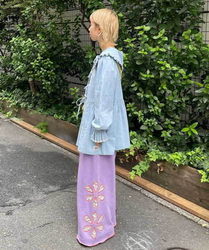 【HELLO.SANFRANCISCO/ハローサンフランシスコ】帶領雛菊刺繡牛仔襯衫