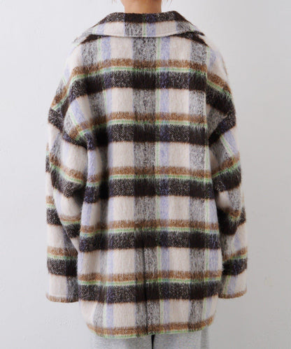 【HELLO.SANFRANCISCO/ハローサンフランシスコ】格紋長毛呢大衣