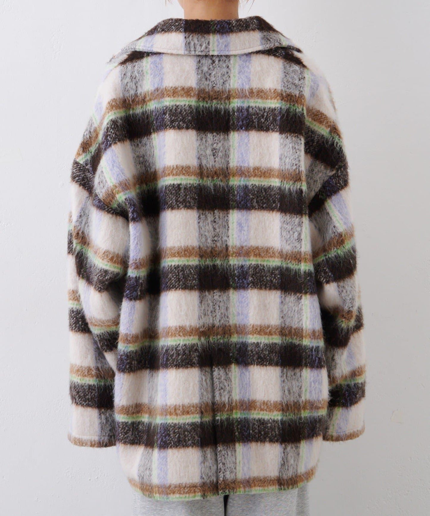 ★【HELLO.SANFRANCISCO/ハローサンフランシスコ】格紋長毛呢大衣