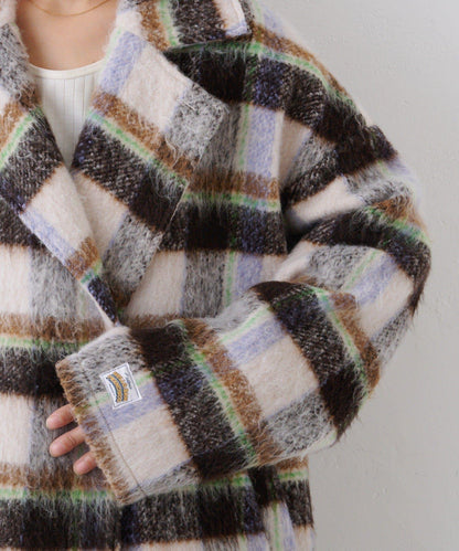 ★【HELLO.SANFRANCISCO/ハローサンフランシスコ】格紋長毛呢大衣