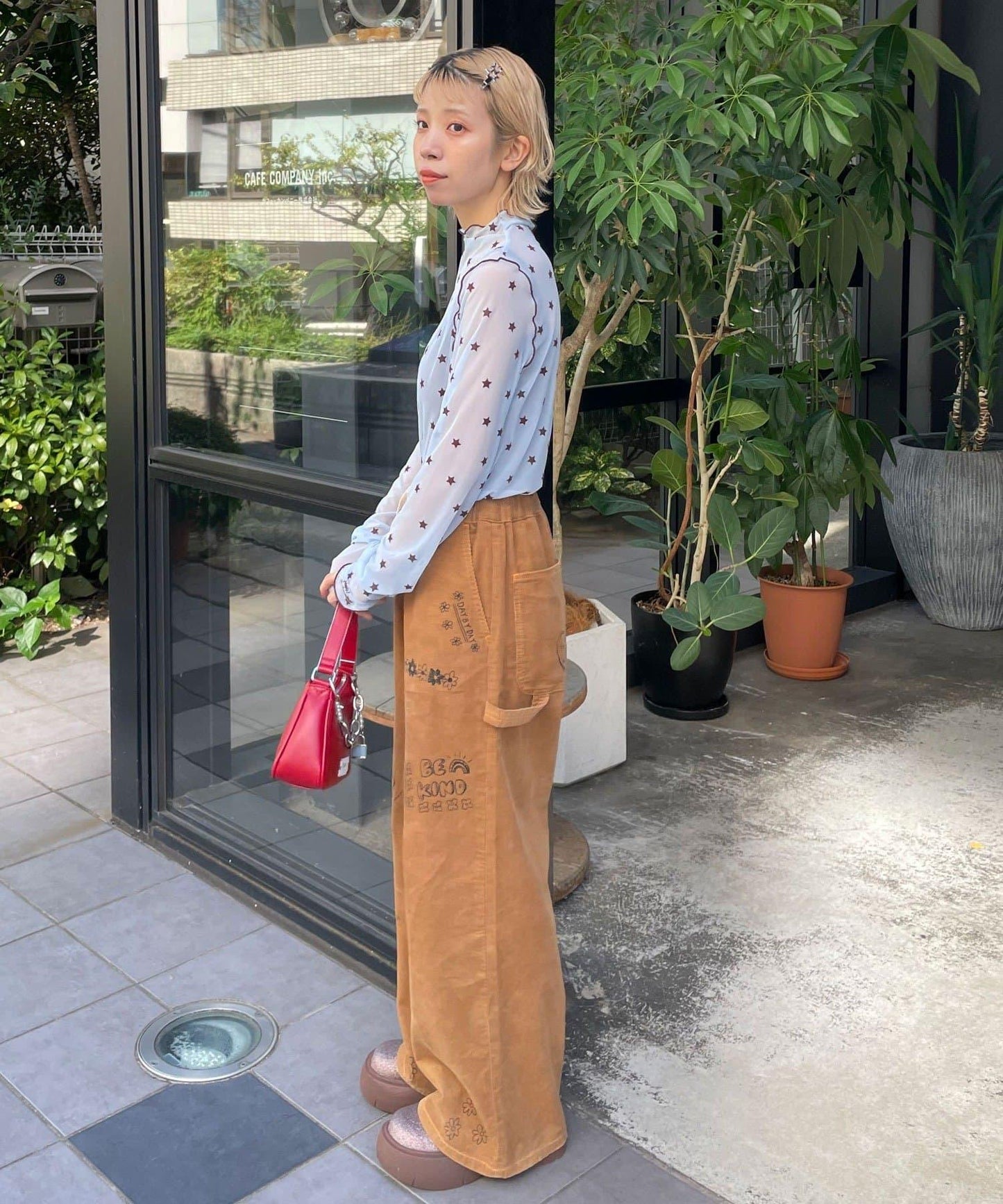 【HELLO.SANFRANCISCO/ハローサンフランシスコ】植絨星星圖案透視上衣