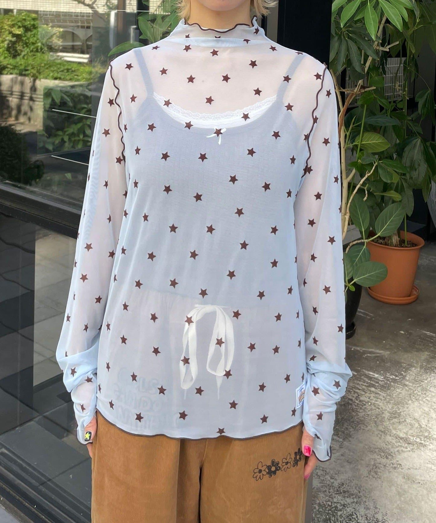 【HELLO.SANFRANCISCO/ハローサンフランシスコ】植絨星星圖案透視上衣