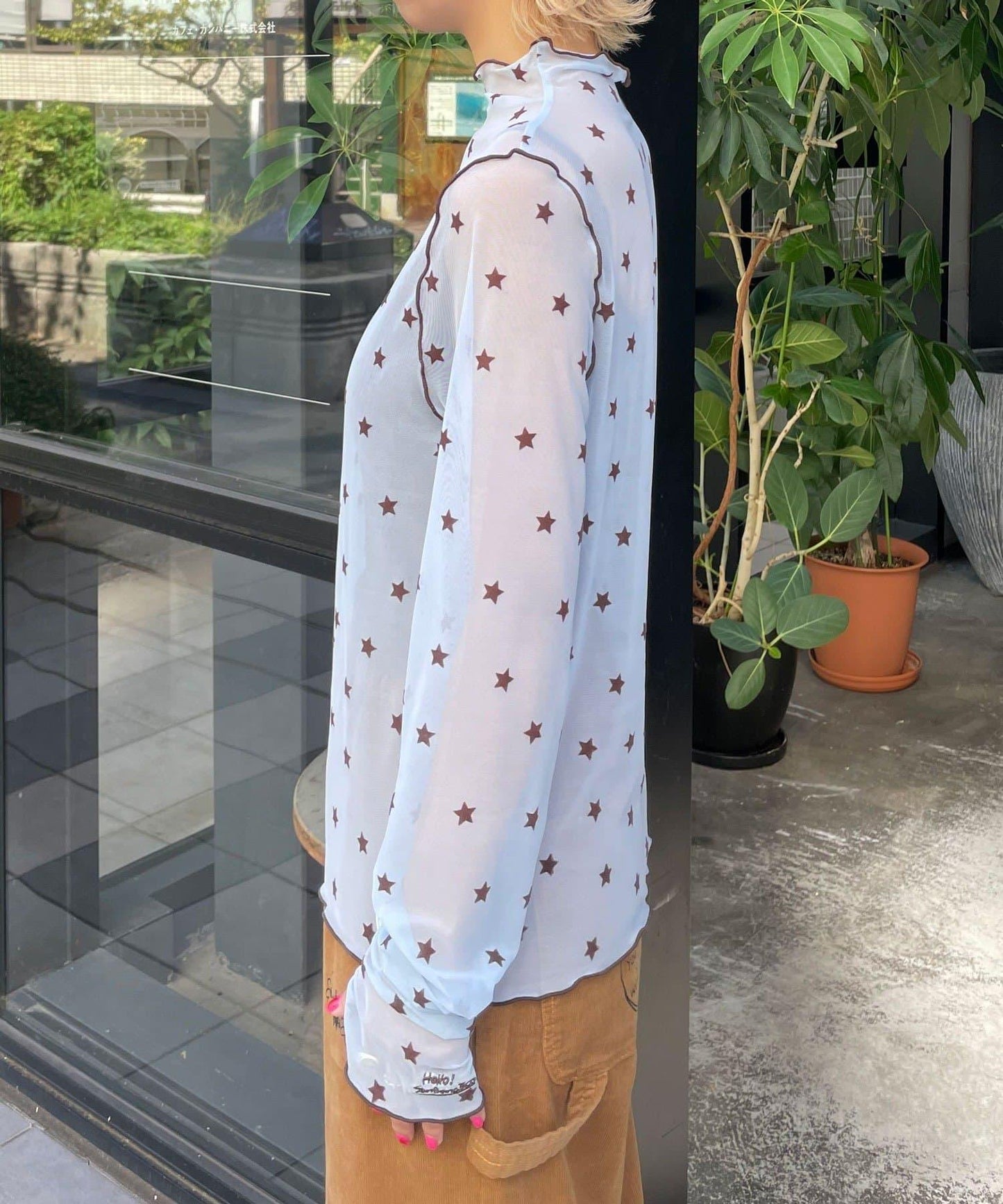 【HELLO.SANFRANCISCO/ハローサンフランシスコ】植絨星星圖案透視上衣