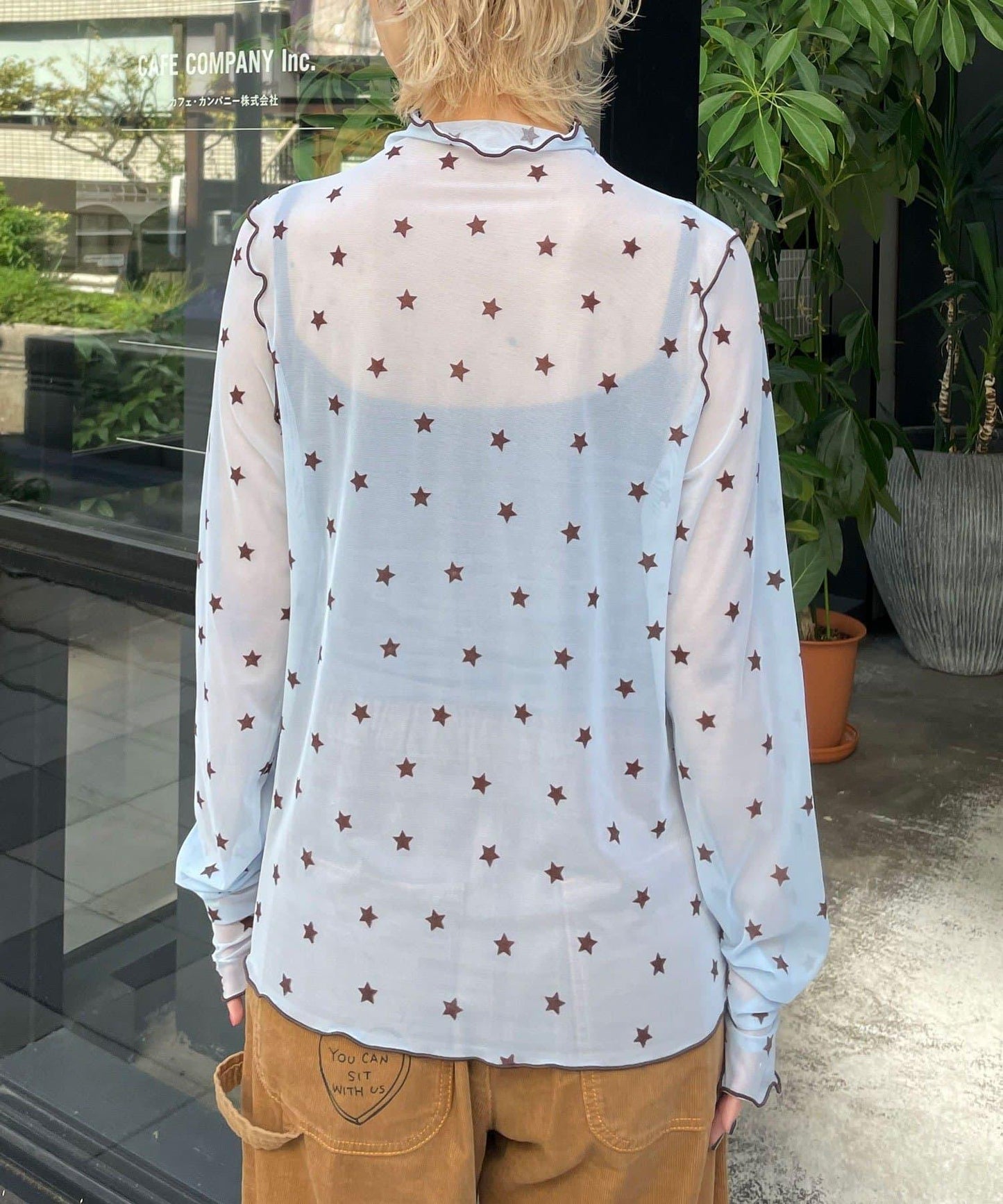 【HELLO.SANFRANCISCO/ハローサンフランシスコ】植絨星星圖案透視上衣