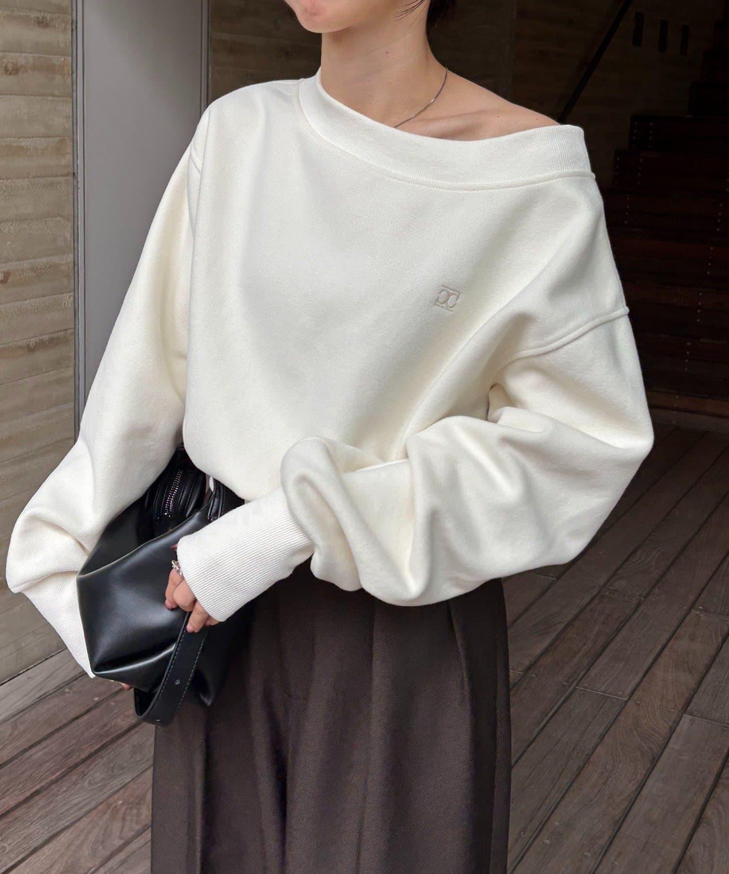 1點裝飾粘合衛衣