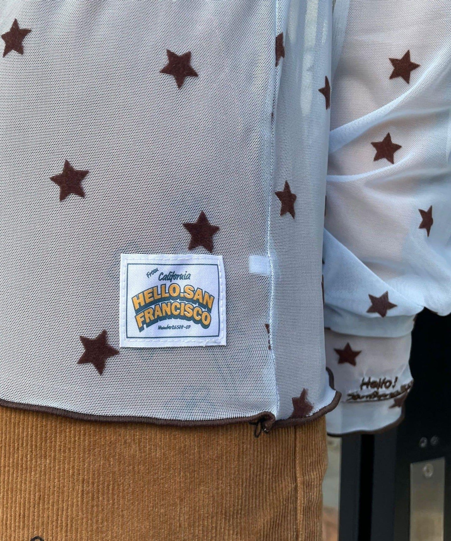 【HELLO.SANFRANCISCO/ハローサンフランシスコ】植絨星星圖案透視上衣