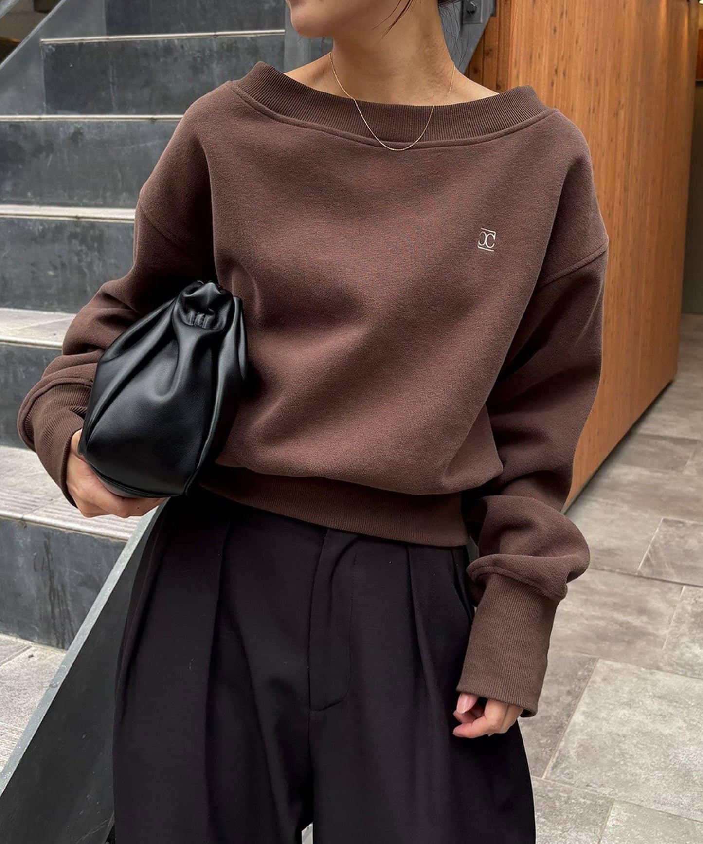 1點裝飾粘合衛衣