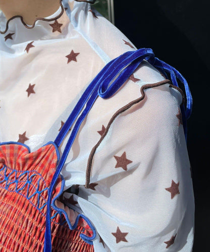 【HELLO.SANFRANCISCO/ハローサンフランシスコ】格紋天鵝絨抽褶長款上衣